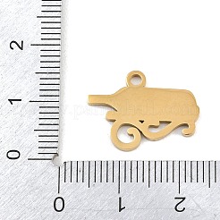 304ステンレスペンダント  ワインボトルチャーム  ハンドポリッシュ  イオンプレーティング（ip）  ゴールドカラー  14x19x1.4mm  穴：1.8mm&nbsp;SA-CBAE30B-01C-G