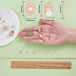 DIYイヤリング作成キット  プラスチック/レジンペンダントを含む  合金/真鍮のスタッド イヤリングのパーツ  ゴールドカラー&nbsp;DIY-SZ0009-30