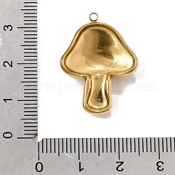 304ステンレススチールラインストーンペンダント  きのこチャーム  ゴールドカラー  26x19.5x7mm  穴：1.4mm&nbsp;RB-CBA9060-05G
