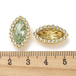 アクリルラインストーンカボション  abs樹脂  馬の目  ゴールドカラー  20x11.5x5mm&nbsp;FIND-C054-10G