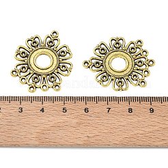 チベット風コネクター  カドミウムフリー＆ニッケルフリー＆鉛フリー  花  34.5x28x1.5mm  穴：1.5mm  穴：1.5mm  アンティーク黄金  34.5x28x1.5mm  穴：1.5mm&nbsp;TIBEP-EA541Y-AG-FF