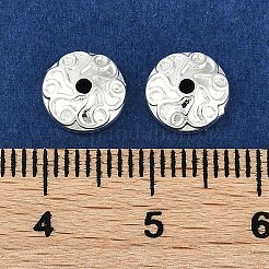 真鍮製ビーズキャップ  カドミウムフリー＆ニッケルフリー＆鉛フリー  花柄  925銀メッキ  8x2.5mm  穴：1.4mm&nbsp;KK-I719-05S