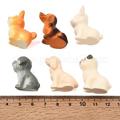 不透明な樹脂製の犬の置物  マイクロランドスケープ ホームオフィス デスクトップ装飾  ミックスカラー  25~30.5x26~32x15.5~17mm&nbsp;RE-CBA1AA1-05A