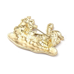 クリスマスエナメルピン  バックパック用合金ラペルピン  そりに乗ったサンタクロース  29x40mm&nbsp;JEWB-B028-01G-03