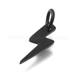 イオンプレーティング（IP）304ステンレスペンダント  手動研磨  ライトニング  ブラック  16x4.5mm&nbsp;STAS-CJC0003-12B
