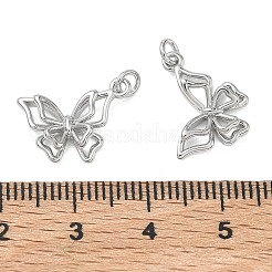 シーグレース真鍮ペンダント  蝶のチャーム  カドミウムフリーと鉛フリー＆ニッケルフリー  プラチナ  11x16x3.5mm  穴：2.5mm&nbsp;XGRQ3K429-528P