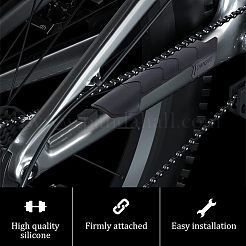 シリコン自転車ダウンチューブフレームプロテクター  自転車フレームガード  自転車を衝突や傷から守る  矢印  ブラック  220x58x2mm&nbsp;AJEW-WH0317-17