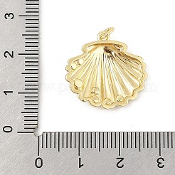 真鍮チャーム  貝殻/ヒトデのチャーム  ラックめっき  長持ちメッキ  鉛フリー及びカドミウムフリー  丸カン付き  18KGP本金メッキ  20x21x5mm  穴：3mm&nbsp;KK-P300-18G-01