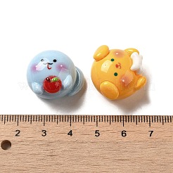 不透明樹脂デコデンカボション  12つの干支  ミックスカラー  19~24x20~27.5x14~15mm&nbsp;RESI-B023-01