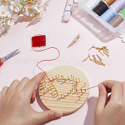 1袋入りDIYストリングアートキット  木の板入り  金属釘  ポリエステル糸  ミックスカラー  ハート  16x2.5mm  ピン：1mm  63pc&nbsp;DJEW-WR0001-22B