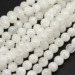 天然石クラッククオーツビーズ連売り  ラウンド  10mm  穴：1mm  約37個/連  14.8インチ&nbsp;G-N0007-10mm-11