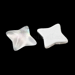 K9ガラスカボション  グリッターパウダー付き  スター  ホワイト  9.5x9.5x3.2mm&nbsp;GGLA-Z003-07B-001JW