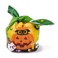 ウサギ型ハロウィンキャンディビニール袋100個  カボチャがプリントされたキャンディギフトバッグ  ミックスカラー  21.5~22.5x13.6x0.01cm&nbsp;ABAG-U001-02F