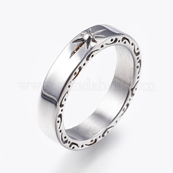 304ステンレスリング  太陽  アンティークシルバー  サイズ10  20mm&nbsp;RJEW-G092-17-20mm