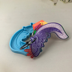 魚 DIY ペンダント食品グレードのシリコーン金型  キーホルダー作り  レジン型  UVレジン用  エポキシ樹脂ジュエリー作り  ディープスカイブルー  83x46x6mm&nbsp;SIMO-PW0001-355