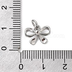 真鍮製チャーム  蝶結び  長持ちメッキ  ラックめっき  丸カン付き  プラチナメッキ  9x12x3mm  穴：3mm&nbsp;KK-C139-04P