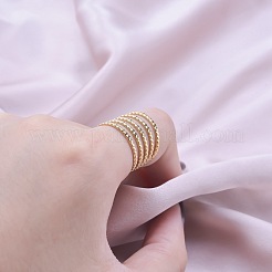 中空 304 ステンレススチール 多層オープンカフリング 男女兼用  ゴールドカラー  内径：17mm&nbsp;LS-GY6804-2