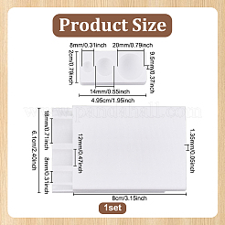 長方形のプラスチック粘土型3個  粘土カッター  ホワイト  50x24x11.5mm  内径：8.5~19.5mm&nbsp;TOOL-WH0059-051B