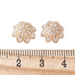 真鍮の派手なビーズキャップ  鉛フリーとニッケルフリー  花  ライトゴールド  10x4mm&nbsp;KK-EC1166-LG