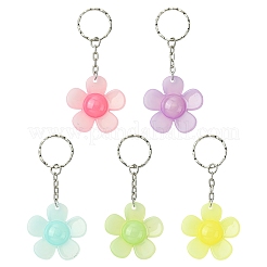 花の樹脂キーホルダー  鉄のリング付き  ピンク  8.8cm&nbsp;KEYC-YW00152-01