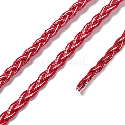 3 プライ pu レザー編組コード  フラット  レッド  5x1.5mm  約107.17ヤード（98m）/バンドル&nbsp;OCOR-Q059-01E