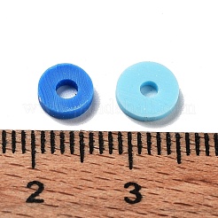 手作り樹脂粘土ビーズ  ディスク/フラットラウンド  ヒシビーズ  ライトスカイブルー  6x0.8~1mm  穴：1.8mm&nbsp;CLAY-XCP0001-25