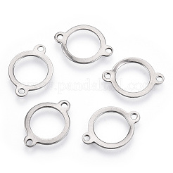 変色しにくい201ステンレススチールリンクコネクター  リング  ステンレス鋼色  18x13x1mm  穴：1.5mm&nbsp;STAS-S076-15