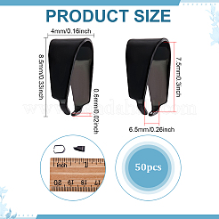 304ステンレススチールスナップオンベイル  ブラック  8.5x4mm  50pc&nbsp;STAS-ME0003-76B