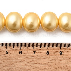 シェルパールビーズ連売り  ポテト  ゴールド  12.5~13x15~15.5x12~12.5mm  穴：0.9mm  約31個/連  15.71インチ（39.9cm）&nbsp;BSHE-F013-01M