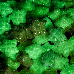 蓄光＆UVメッキ不透明アクリルビーズ  虹色の  タータンの星  暗闇で光る  ミックスカラー  14.5x15.5x7.5mm  穴：2.2mm&nbsp;OACR-G052-08