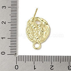 真鍮スタッドイヤリング金具  カドミウムフリー＆ニッケルフリー＆鉛フリー  オーバル  14KGP本金メッキ  20x14mm  穴：3mm  ピン：11x0.7mm&nbsp;KK-K371-09G