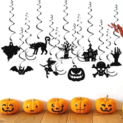 ハロウィーンの紙製パーティーデコレーション  家庭用壁掛け用  庭と家の装飾  混合図形  122~180mm  13個/セット&nbsp;PW-WG0EB8F-01