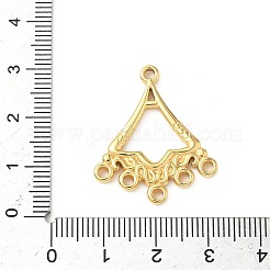 304ステンレスシャンデリア部品リンク  ファン  18KGP本金メッキ  28x24x2.5mm  穴：2mm  1.8mmと1.6mm&nbsp;STAS-C134-24G