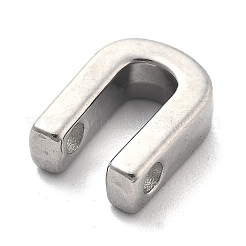 304ステンレススチールチャーム  レターチャーム  U字  9.5x7x3mm  穴：1.6mm&nbsp;STAS-R138-07P-U