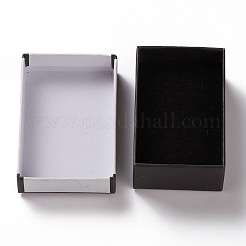 厚紙のジュエリーボックス  内部のスポンジ  ジュエリーギフト包装用  長方形  ホワイト  7.9x5.1x2.65cm&nbsp;CON-P008-A01-05