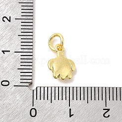 真鍮製チャーム  カメ  長持ちメッキ  ラックめっき  丸カン付き  18KGP本金メッキ  11.5x8x3.5mm  穴：3.2mm&nbsp;KK-C139-28A-G