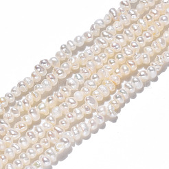 天然養殖淡水パールビーズ連売り  ポテト  貝殻色  2~2.5x2~3.5x2.5~3mm  穴：0.5mm  約167~178個/連  13.94インチ〜14.25インチ（35.4cm〜36.2cm）&nbsp;PEAR-N013-02C