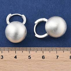 女性用ラウンド真鍮フープピアス  銀  25.5x16mm&nbsp;EJEW-U055-06S