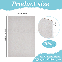 長方形の紙板  プレゼンテーション用  学校  オフィス＆アートプロジェクト  グレー  295x210x2mm&nbsp;LS-AJEW-WH0348-734C