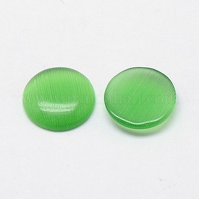キャッツアイカボション  半円  ミディアムシーグリーン  8x3mm&nbsp;CE-J002-8mm-02-1