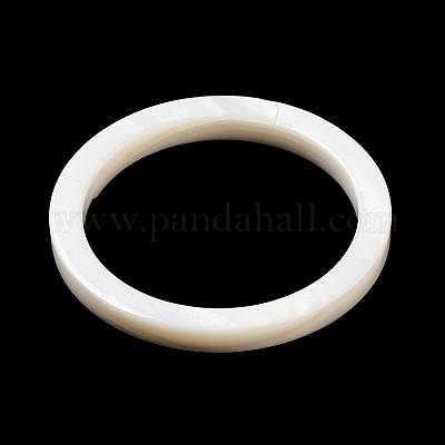 ナチュラルホワイトシェルリンクリング  リング  ホワイトスモーク  40x4mm  内径：32mm&nbsp;SSHEL-M022-16-1