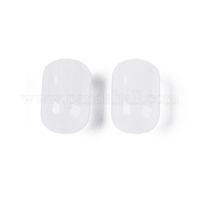 不透明なガラスビーズ  バレル  ホワイトスモーク  8.5x5.5mm  穴：1.4mm  約900個/ポンド&nbsp;GLAA-ZX007-25B-1