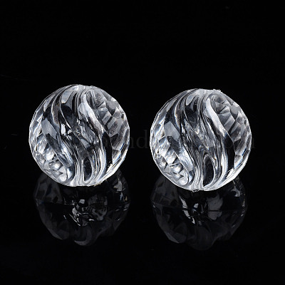 透明なアクリルビーズ  ラウンド  透明  17.5x18x17.5mm  穴：2mm  約173個/500g&nbsp;TACR-N009-34-1