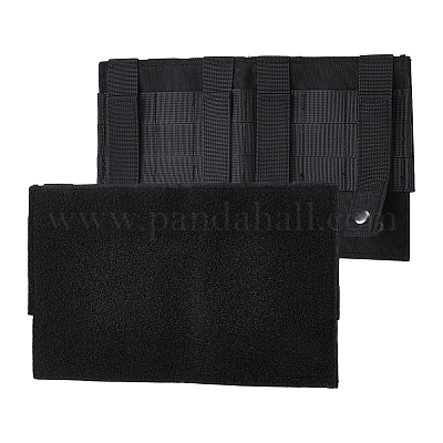 ナイロンタクティカルモールフックアンドループパネル  長方形  ブラック  252x151x8mm&nbsp;DIY-WH0698-036A-1