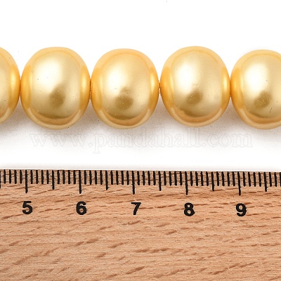 シェルパールビーズ連売り  ポテト  ゴールド  12.5~13x15~15.5x12~12.5mm  穴：0.9mm  約31個/連  15.71インチ（39.9cm）&nbsp;BSHE-F013-01M-1