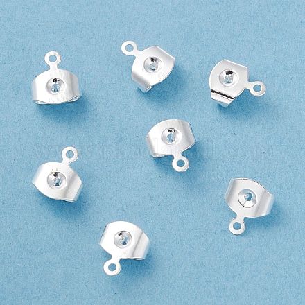 真鍮ピアスキャッチ  ピアスバックキャッチ  カン付き  長持ちメッキ  925銀メッキ  8.3x7x3.7mm  穴：0.8mm&nbsp;KK-P001-75S-1