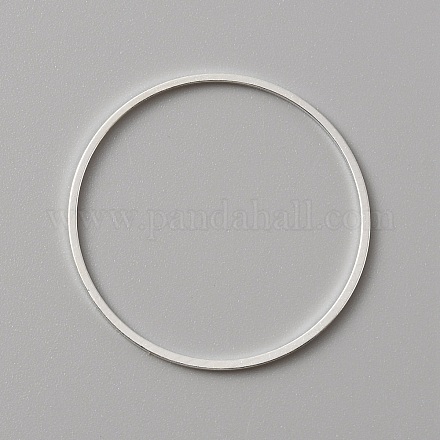 真鍮製フレームコネクター  丸いリング  銀  25x0.5mm  内径：23mm&nbsp;LS-KK-WH0047-59E-S-1