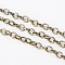 Iron Cable Chains, Unwelded, with Spool, Flat Oval, Antique Bronze, 4x3x1mm, about 328.08 Feet(100m)/roll