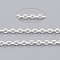 Brass Cable Chains, Textured, Soldered, Cadmium Free & Nickel Free & Lead Free, with Spool, Flat Oval, Silver Color Plated, 2x1.4x0.4mm, about 39.37 Feet(12m)/roll