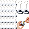 ABS Plastic Helm Keychains, with Split Key Ring, Platinum, White, 107mm